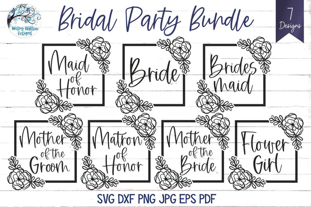 Bridal Party SVG Bundle SVG Wispy Willow Designs 