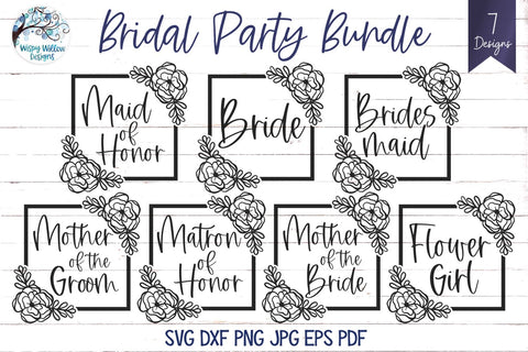 Bridal Party SVG Bundle SVG Wispy Willow Designs 