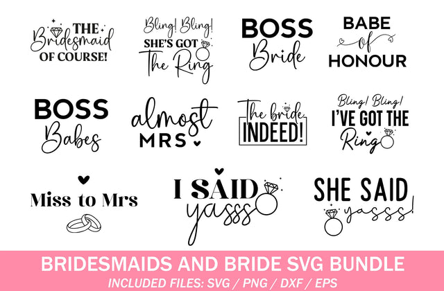 Bridal Party SVG Bundle, Team Bride Svg, Bridal Party SVG, Wedding Party svg, instant download, Team Bride svg, png, svg eps pdf cricut SVG MD mominul islam 