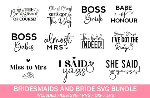 Bridal Party SVG Bundle, Team Bride Svg, Bridal Party SVG, Wedding Par - So  Fontsy