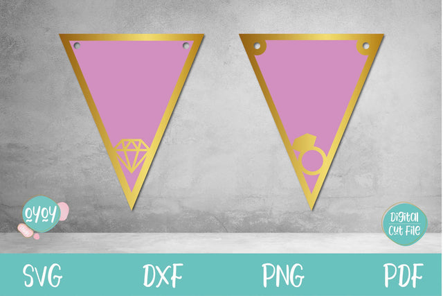 Bridal Shower Banner SVG |Bunting Banner SVG | Pennant SVG SVG OyoyStudioDigitals 