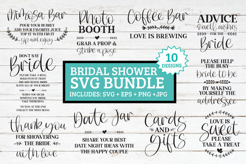 Bridal Shower Sign SVG Bundle SVG BriggsDigitalDesigns 