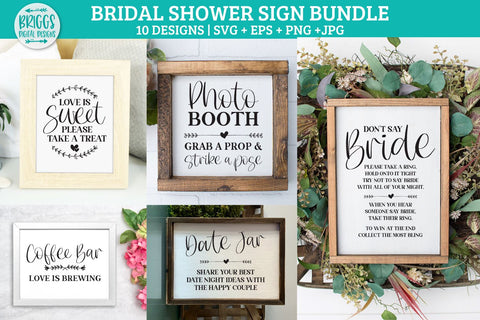 Bridal Shower Sign SVG Bundle SVG BriggsDigitalDesigns 