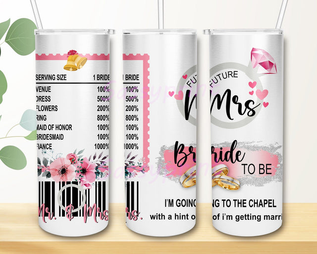 Bride 20oz Skinny Tumbler Png, Bride Wedding Day Tumbler, Mr. and Mrs. Tumbler, Bride To Be Gift, Engagement Gift, Wedding Png Sublimation sassyprint 