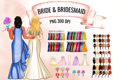 Bride and Bridesmaid Creator Clipart SVG SvgOcean 