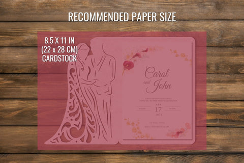 Bride and Groom Wedding Invitation Template SVG SvgOcean 