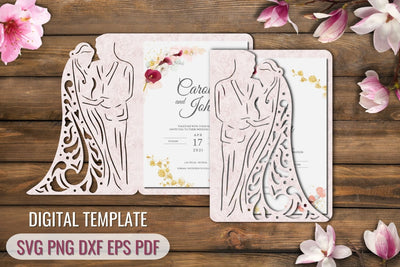 Bride and Groom Wedding Invitation Template SVG SvgOcean 