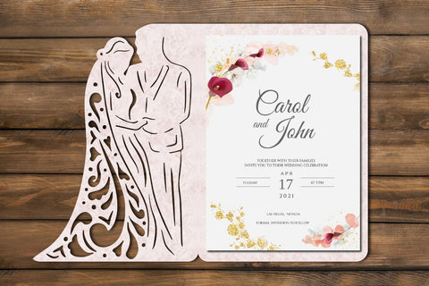 Bride and Groom Wedding Invitation Template SVG SvgOcean 