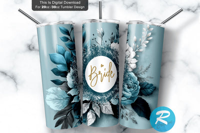 Bride Florals 20 oz / 30 oz Tumbler PNG Sublimation Regulrcrative 