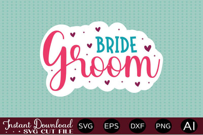 Bride Groom sticker design SVG designmaster24 