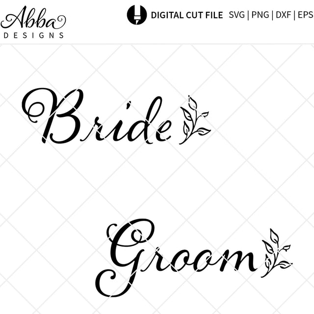 Bride Groom with Leaves SVG Abba Designs 