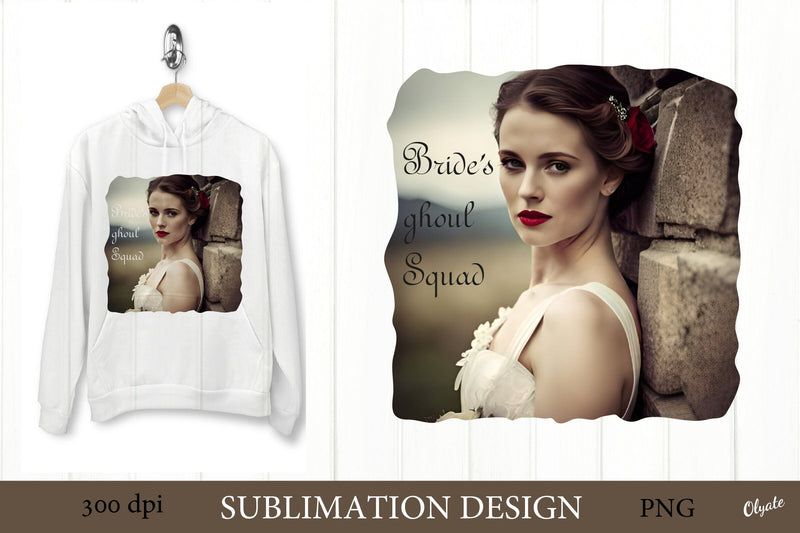 Bride Halloween Sublimation. Bride's Ghoul Squad. Bride PNG Sublimation Olga Terlyanskaya 