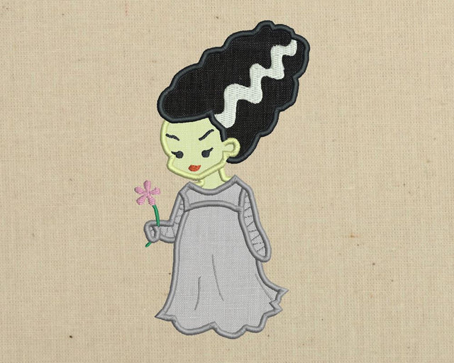 Bride of Frankenstein Applique Embroidery Design Embroidery/Applique Designed by Geeks 