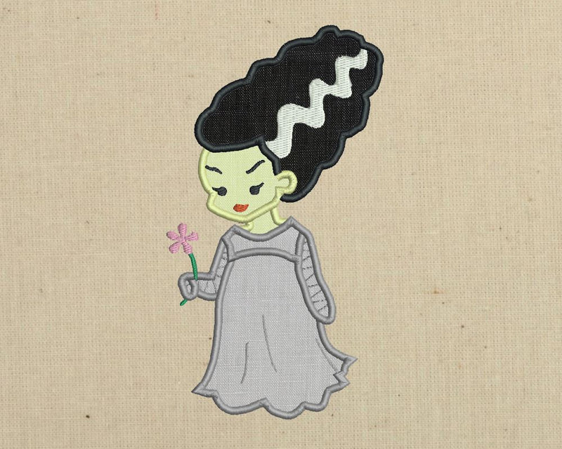 Bride of Frankenstein Applique Embroidery Design Embroidery/Applique Designed by Geeks 