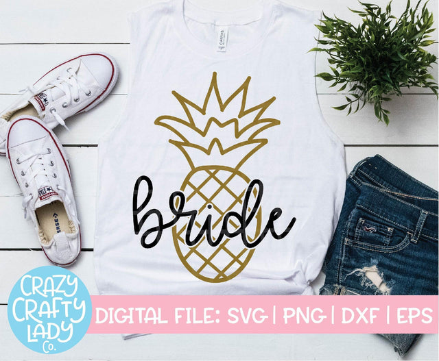 Bride Pineapple | Wedding SVG Cut File SVG Crazy Crafty Lady Co. 