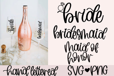 Bride svg, bridesmaid svg, maid of honor svg, bridal party svg, wedding party svg, bachelorette svg, team bride svg, bride shirt svg SVG AnitaAlyiaLettering 