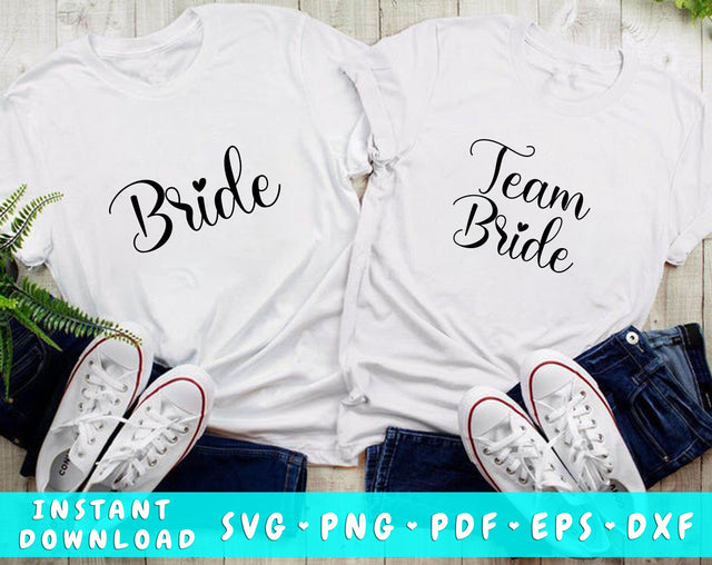 Bride SVG, Team Bride SVG, Bridal Party Matching SVG, Bachelorette Party SVG, Bridal Shower SVG SVG HappyDesignStudio 
