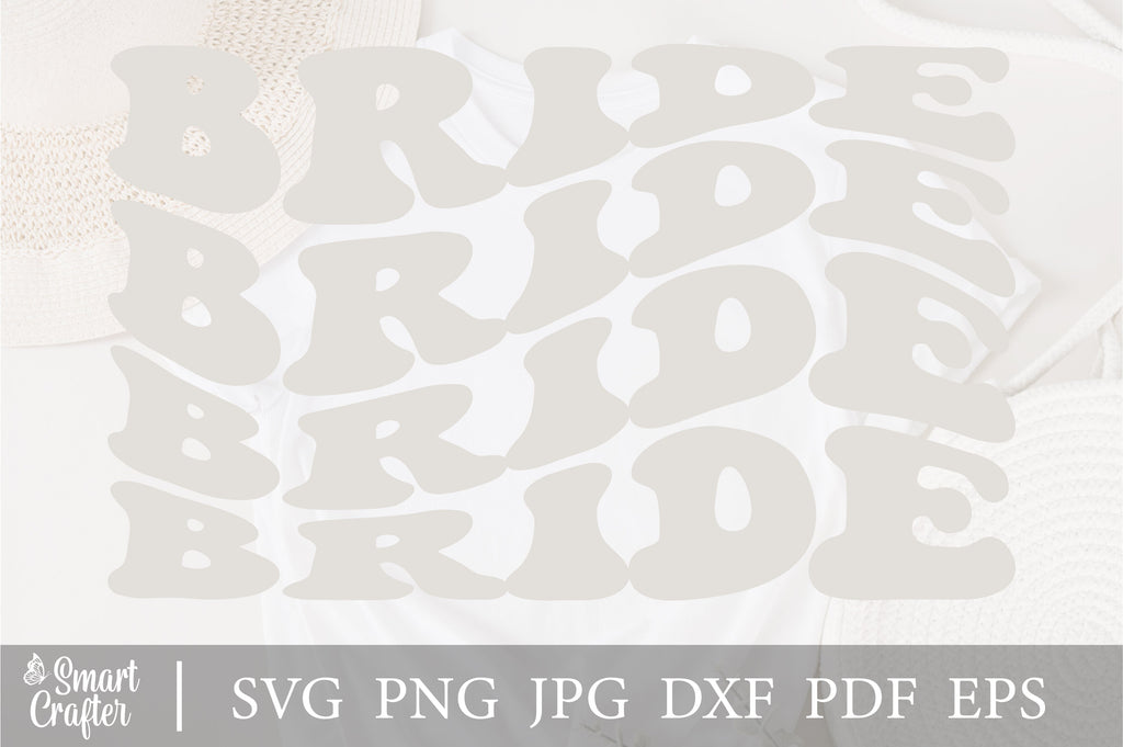 Bride svg wavy style svg, EPS PNG Cricut Instant Download - So Fontsy