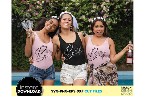 Bride Team SVG | Bride Shirt | Bridesmaid SVG | Bachelorette Squad SVG March Design Studio 