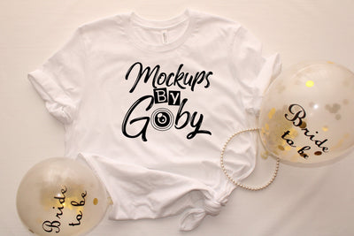 Bride to Be, Bridal Mockup, Bella Canvas 3001 White Bride Shirt, Wedding, Bachelorette T-Shirt Mockups, Bridal Shower, Party SVG Mock Up Mock Up Photo ArtStudio 