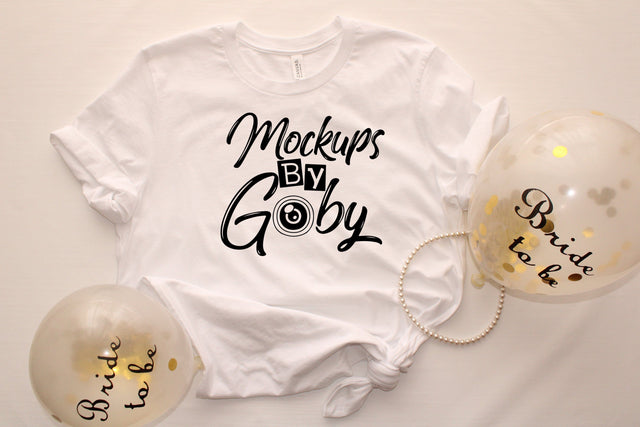 Bride to Be, Bridal Mockup, Bella Canvas 3001 White Bride Shirt, Wedding, Bachelorette T-Shirt Mockups, Bridal Shower, Party SVG Mock Up Mock Up Photo ArtStudio 