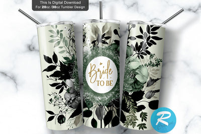 Bride To Be Florals 20 oz / 30 oz Tumbler PNG Sublimation Regulrcrative 