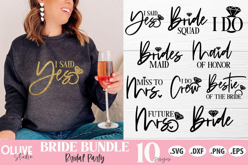 Bride Wedding SVG | Bridal Party SVG SVG Ollive Studio 