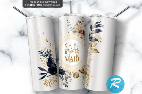 Bridesmaid Florals 20 oz / 30 oz Tumbler PNG Sublimation Regulrcrative 