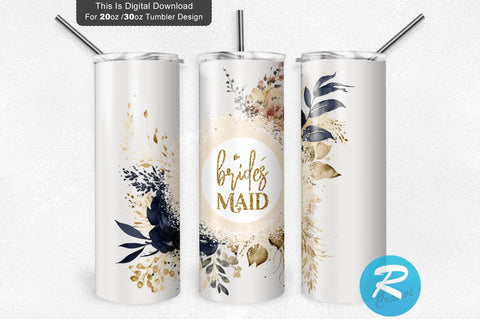 Bridesmaid Florals 20 oz / 30 oz Tumbler PNG Sublimation Regulrcrative 