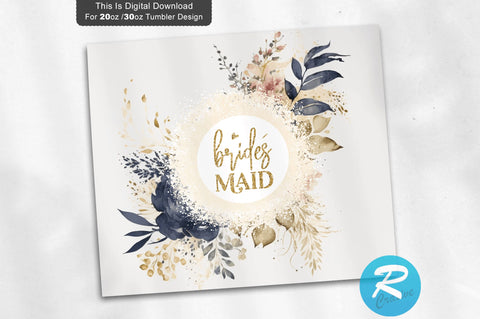 Bridesmaid Florals 20 oz / 30 oz Tumbler PNG Sublimation Regulrcrative 