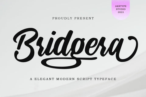 Bridgera script font Font Akrt Std 