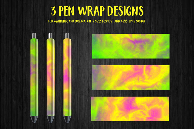 Bright Abstract Pen Wrap Sublimation or Waterslide Sublimation LaBelezoka 