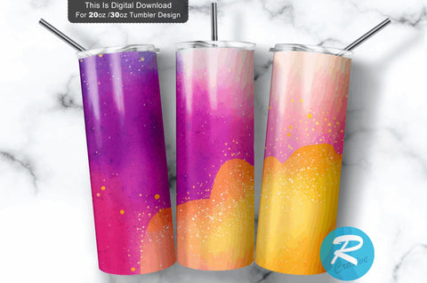 Bright Ombre Glitter 20 oz / 30 oz Tumbler PNG Sublimation Regulrcrative 