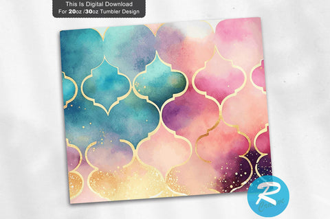 Bright Ombre Watercolor Glitter 20 oz / 30 oz Tumbler PNG Sublimation Regulrcrative 