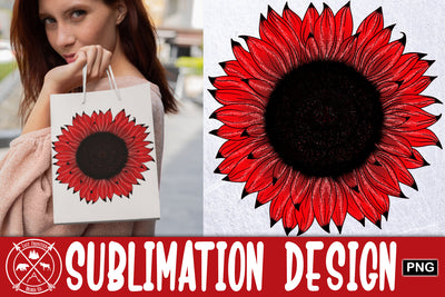 Bright Red Sunflower Sublimation|Sublimation PNG Sublimation Last Frontier Design Co. 