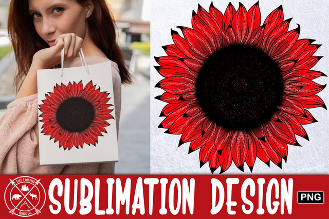 Bright Red Sunflower Sublimation|Sublimation PNG Sublimation Last Frontier Design Co. 