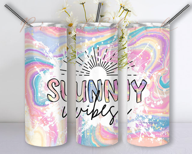 Bright Summer Tumbler Wrap PNG Seamless Sublimation Designs Downloads - Skinny 20oz Sublimation PixelChick 