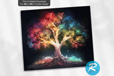 Bright Tree 20 oz / 30 oz Skinny Tumbler Sublimation Regulrcrative 