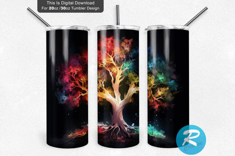 Bright Tree 20 oz / 30 oz Skinny Tumbler Sublimation Regulrcrative 