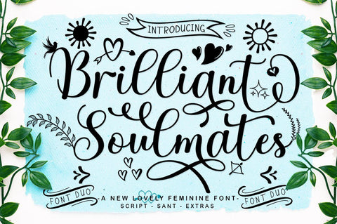 Brilliant Soulmates Font Duo Plus Extras Font Rotterlab studio 