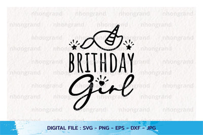 brithday girl Unicorn cutie Silhouette, PNG SVG File, Digital Download SVG nhongrand 