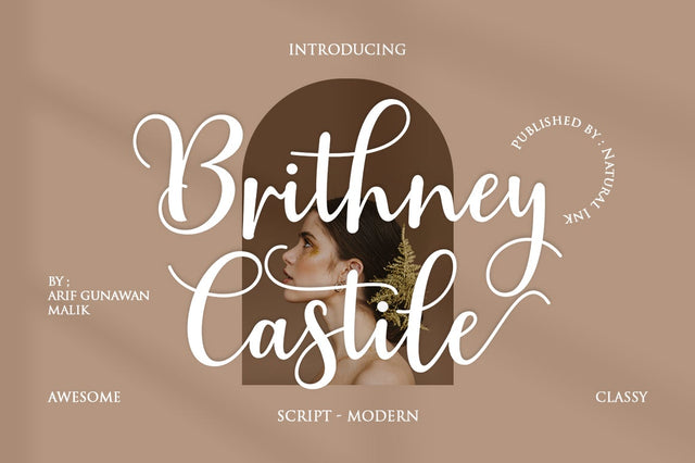 Brithney Castile Script Font Studio Natural Ink 