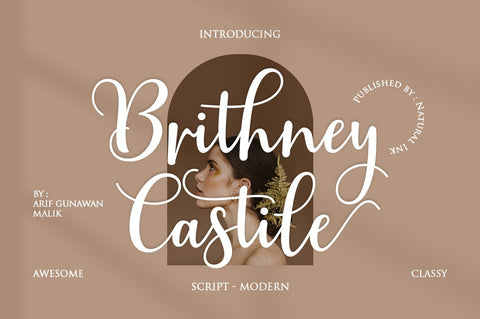Brithney Castile Script Font Studio Natural Ink 
