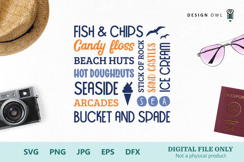 British seaside word art SVG Design Owl 