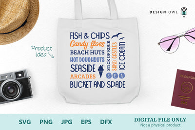British seaside word art SVG Design Owl 
