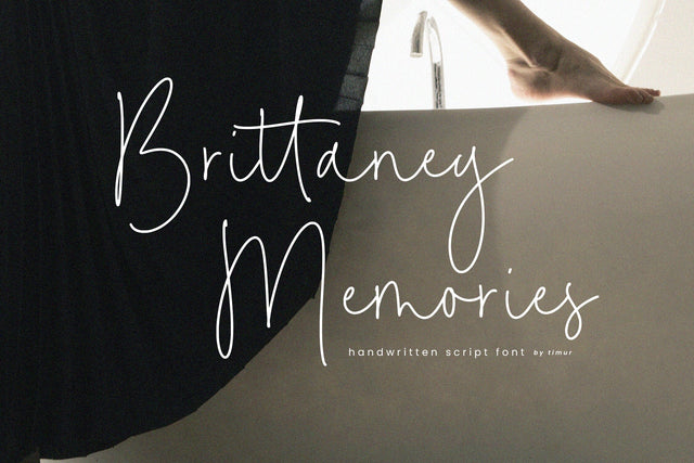 Brittaney Memories - Handwritten Script font Font Timur type 