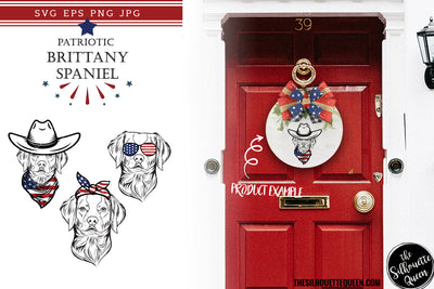 Brittany Spaniel Dog Patriotic Cut files and Sublimation SVG Loveleen Kaur 