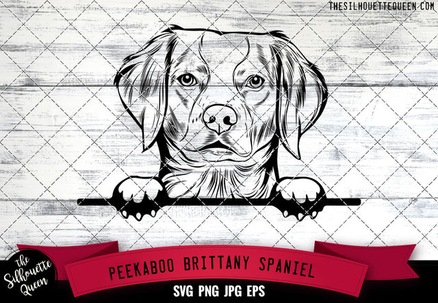 Brittany Spaniel Peek A Boo | Peekaboo | Peeking Dog Face SVG for Glowforge, Cricut, Laser, Silhouette, Scan n cut files SVG Loveleen Kaur 