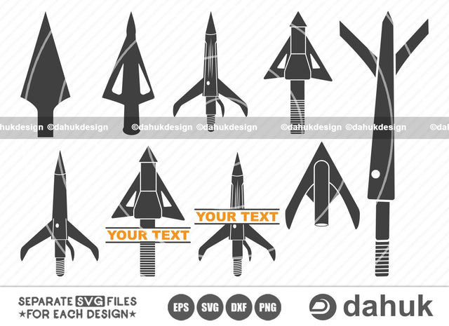 Broadhead Arrows SVG, Archery SVG, Bowhunting, Hunter Arrow SVG, Deer Hunter svg, Cross Bows svg, Cut File For Silhouette, Svg, Eps, Dxf, Png, Clipart Cricut Design Space, Vinyl Cut Files SVG dahukdesign 