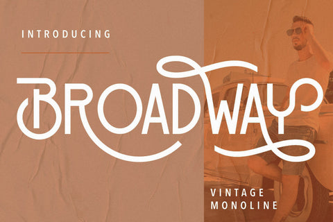 Broadway Vintage Monoline Font Creatype Studio 